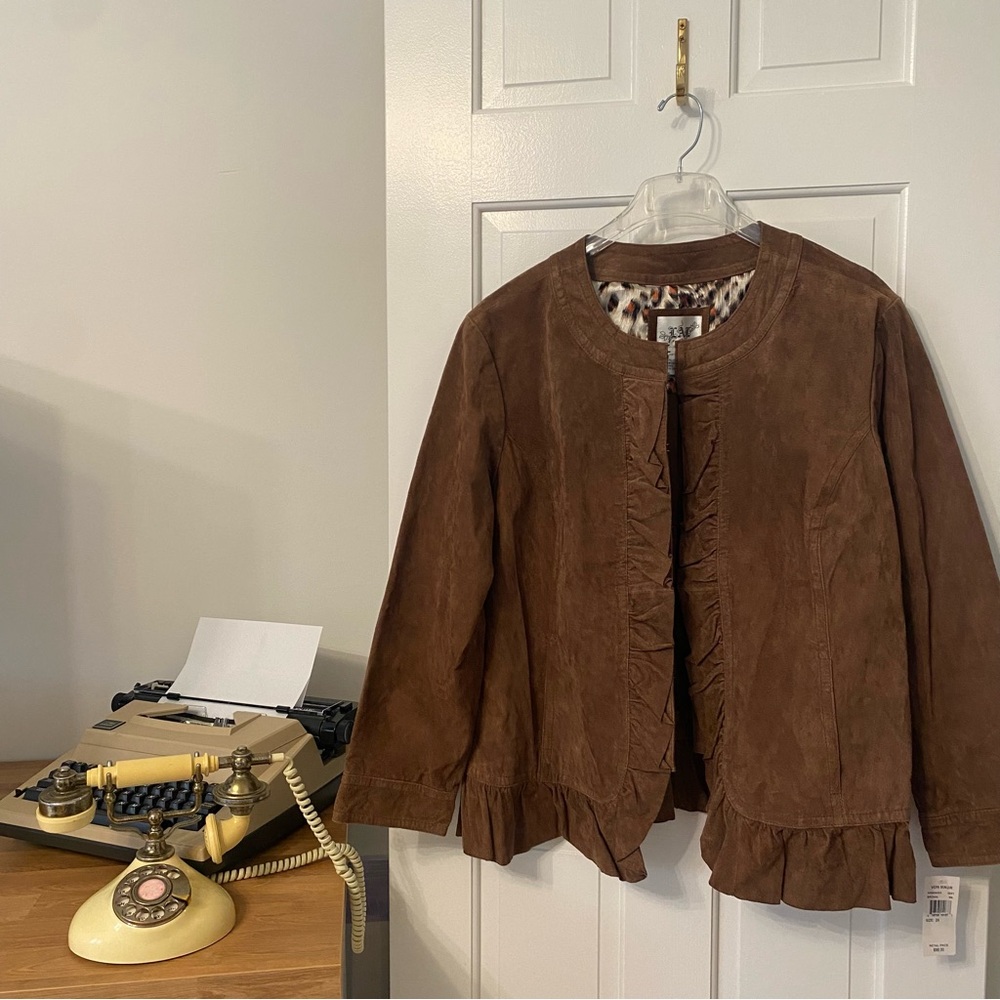 NWT Live a Little Suede Leather Jacket